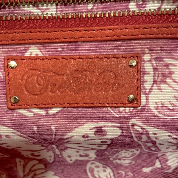 Tre Vero Leather Satchel, Papaya Orange - Picture 9 of 15